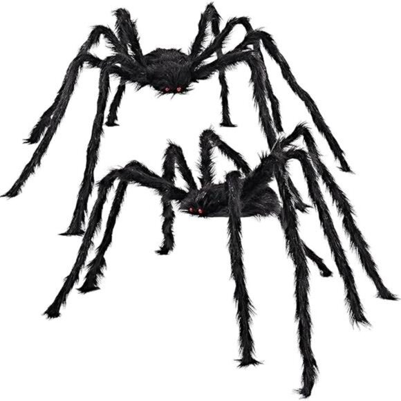 2 Pack 5 Ft. Halloween Outdoor Decorations Black Scary Giant Fake Hairy Spider - Picture 8 of 8